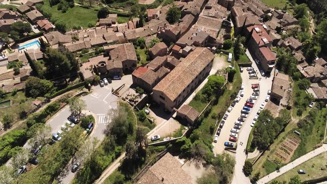 Barcelona. Aerial view in village of Mura. Catalonia,Spain. 4k Drone Video
