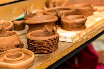 A product from raw unfired clay modeling