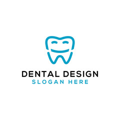 Logo Design Template smile tooth logo simple line art - Vector 