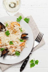 Delicious seafood risotto