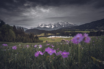 Cloudy sunset at the Geroldsee