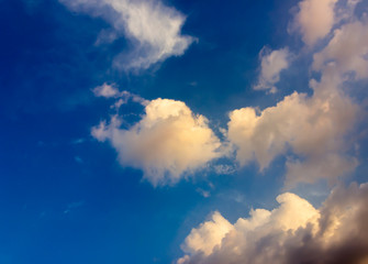 Clouds in the blue sky background