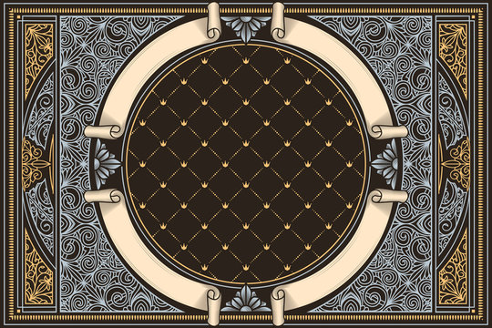 Decorative ornate retro design card