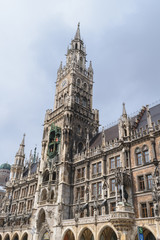 Fototapeta na wymiar New town hall tower at Marienplatz, Munich