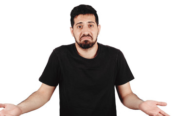 Obraz premium Young man with confused expression.
