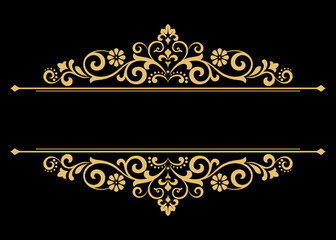 Vintage gold element. Graphic vector design. Damask graphic ornament.