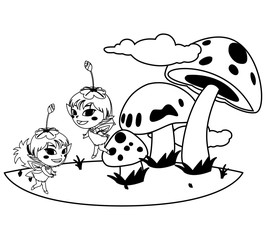 beautiful magic fairies in camp