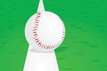 Baseball ball on line. vector illustration