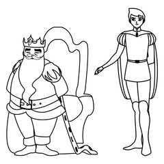 prince charming with king on throne characters