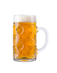 Beer in glass isolated on white background