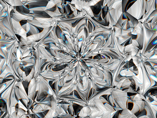 Abstract Gemstone or diamond texture closeup and kaleidoscope