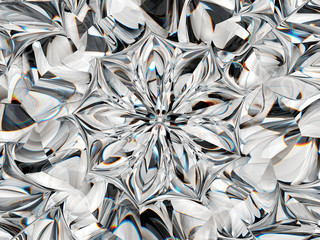 Abstract diamond structure extreme closeup and kaleidoscope