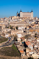 Naklejka premium Nice landscape of the city of Toledo on a sunny day with nice blue sky