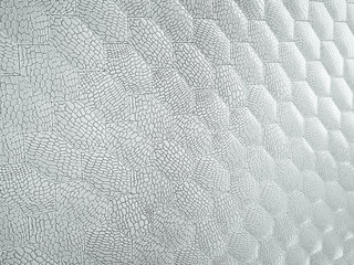 Alligator or crocodile white Leather hexagon stitched texture