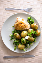 boiled potato with chicken