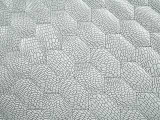 Alligator or crocodile white Leather hexagon stitched texture