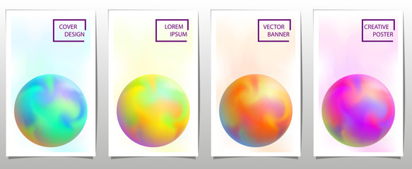Set of covers, brochure, flyer template design with abstract background