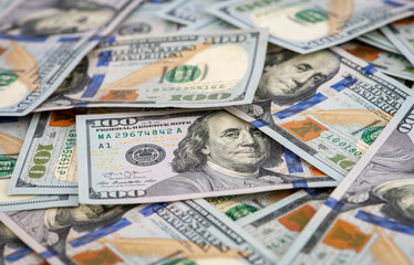 Background of 100 dollar bills