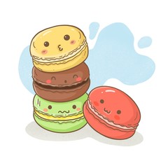Cute Macaroon cartoon character 