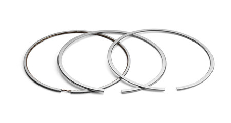 Piston ring set isolated on white background