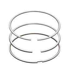 Piston ring set isolated on white background