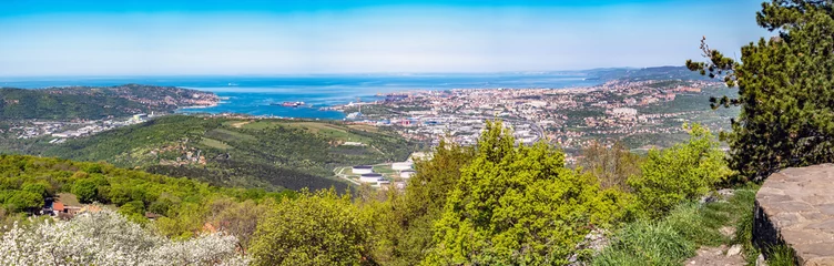 Deurstickers Panoramic view from castle Socerb to city Muggia and Triest © photoflorenzo