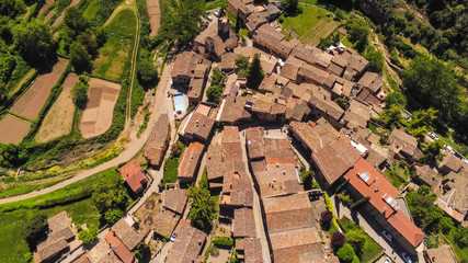 Village of  Mura. Barcelona. Catalonia. Spain. Drone Photo