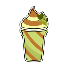 Isolated colored lemon frappe icon on white background - Vector