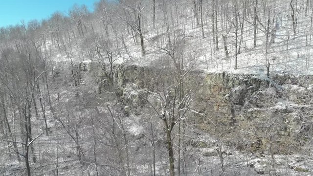 Rock Bluff and Forest in Winter
