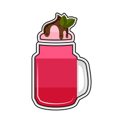 Isolated colored cherry frappe icon on white background - Vector