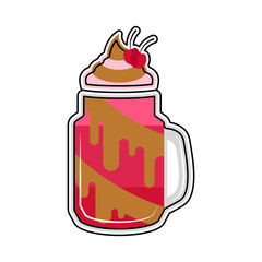 Isolated colored cherry frappe icon on white background - Vector