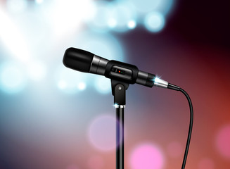 Obraz premium Concert Microphone Blurred Composition