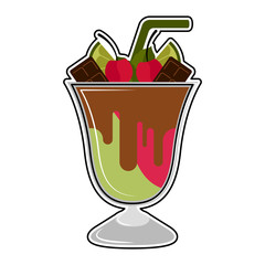 Isolated colored frappe icon on white background - Vector