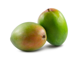 two mango isolated on a white background