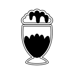 Isolated monochrome frappe icon - Vector illustration design