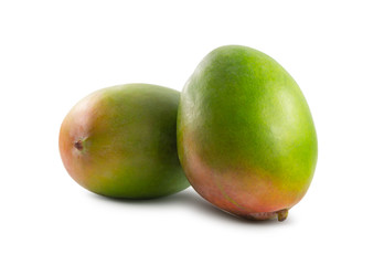 two mango isolated on a white background