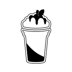 Isolated monochrome frappe icon - Vector illustration design