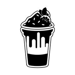 Isolated monochrome frappe icon - Vector illustration design