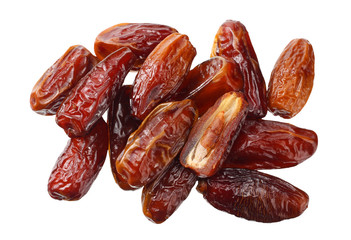 date fruit isolated on white background. top view