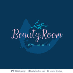 Beauty room or salon cosmetologist logo design.
