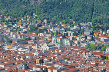 Como - The city with the Cathedral and lake Como.