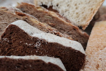 bread rye bread basket closeup