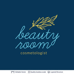 Naklejka na ściany i meble Beauty room or salon cosmetologist logo design.