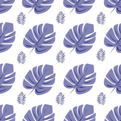 Fototapeta na wymiar Vector seamless pattern with abstract tropical leaves.