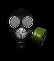 Gas mask isolated on black