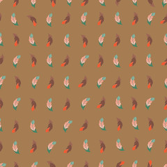 Vector seamless pattern with colorful abstract feathers.
