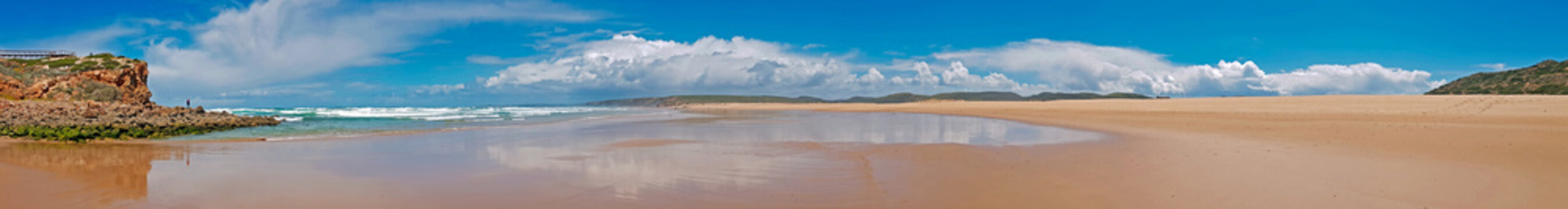 Panorama from Carapateira beach in the Algarve Portugal