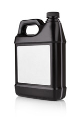 Plastic canister for machine oil isolated