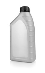 Plastic canister for machine oil isolated