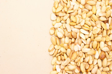 fresh white almond isolated on pink background